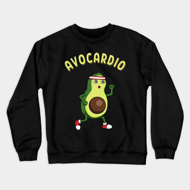 Avocardio Running Avocado Athlete Fitness Crewneck Sweatshirt by MGO Design